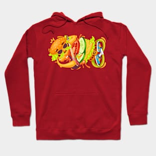 Cheerful burger character Hoodie